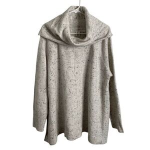 Max Studio Womens Funnel Cowlneck Sweater 2X Cream Marle Oversized Gilmore Girls